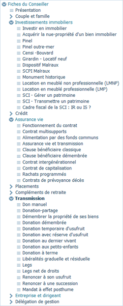 La Patrith�que : les fiches du Conseiller